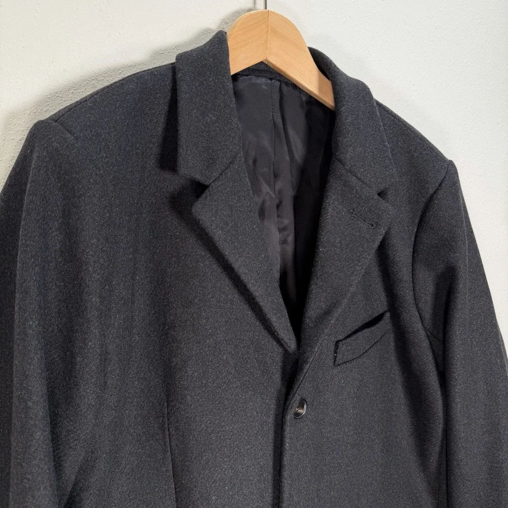 Abercrombie & Fitch Coat Men's Wool Blend Overcoat Sz XL Gray Classic Italian